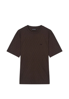 Emporio Armani logo-embroidered T-shirt - Brown