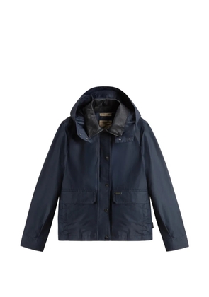 Woolrich Dundee superwax removable-hood jacket - Blue