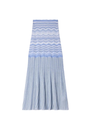 SANDRO chevron pleated knitted skirt - Blue