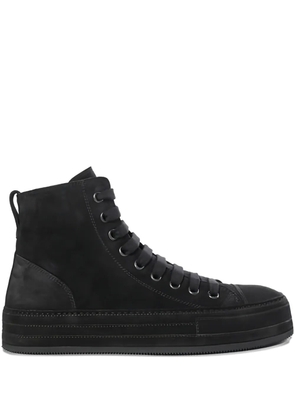 Ann Demeulemeester leather lace-up sneakers - Black