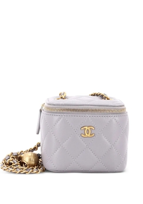 CHANEL Pre-Owned Pearl Crush Vanity Case with Chain Quilted Lambskin Mini clutch bag - Grey