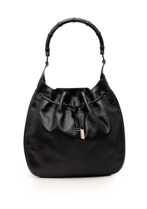 Gucci Pre-Owned 2000-2015 Calfskin Bamboo Drawstring hobo bag - Black