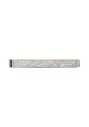 Burberry check-engraved tie bar - Silver