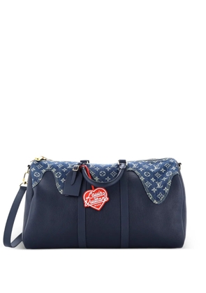Louis Vuitton Pre-Owned Nigo Keepall Bandouliere Bag Monogram Denim and Taurillon Leather 50 travel bag - Blue