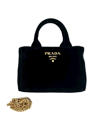 Prada Pre-Owned 2010-2025 Mini Velvet Canapa Chain satchel - Black