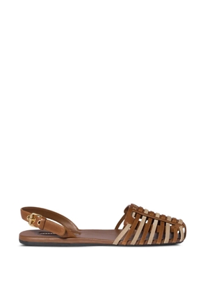Miu Miu nappa and suede leather sandals - Brown
