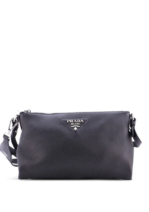 Prada Pre-Owned Dual Strap Flat Vitello Daino Medium crossbody bag - Black