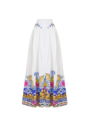 Camilla corset-waist wide-leg trousers - White