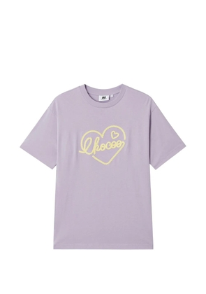 CHOCOOLATE heart-embroidered T-shirt - Purple