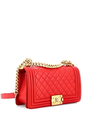 CHANEL Pre-Owned Boy Flap Bag Quilted Lambskin Old Medium shoulder bag - Red