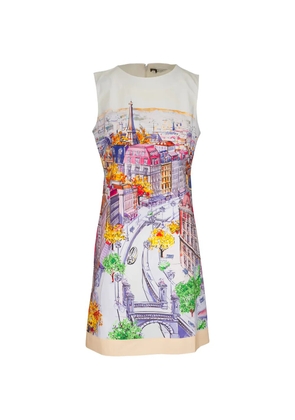 rani arabella Paris-print mini dress - White