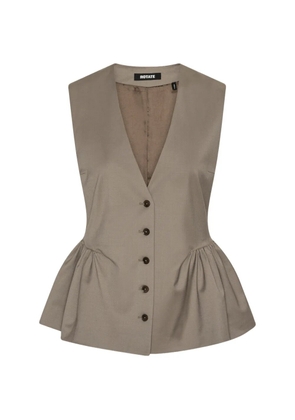 ROTATE BIRGER CHRISTENSEN buttoned peplum gilet - Brown