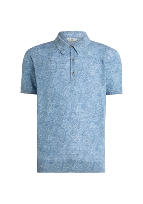ETRO floral-motif polo shirt - Blue