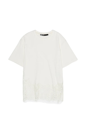 Bimba y Lola lace-trim T-shirt - Neutrals