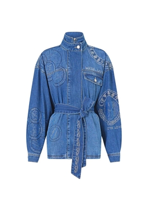 Camilla Alika high neck belted denim jacket - Blue