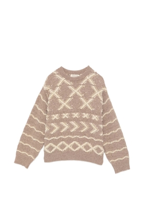 Namacheko teddy crewneck sweater - Neutrals