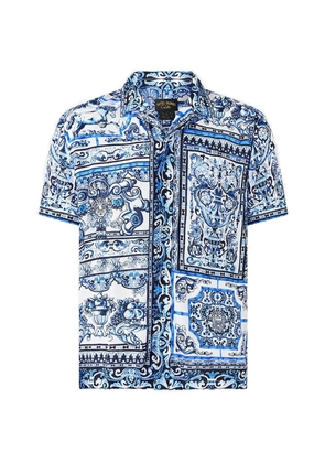 Camilla camp collared short-sleeve shirt - Blue