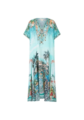 Camilla Balearic bebé V-neck drop waist kaftan - Blue