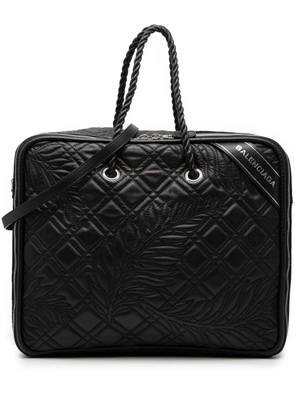 Balenciaga Pre-Owned 2017 Medium Quilted Lambskin Blanket Square satchel - Black