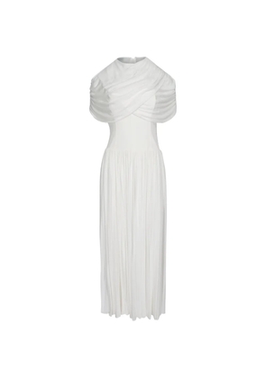 Simkhai Nancie draped pleated maxi dress - White