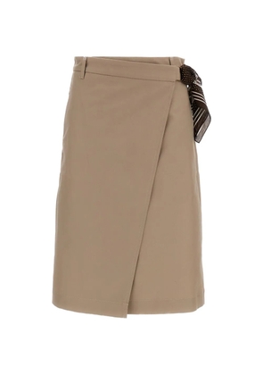 True Royal tie-detail midi skirt - Neutrals