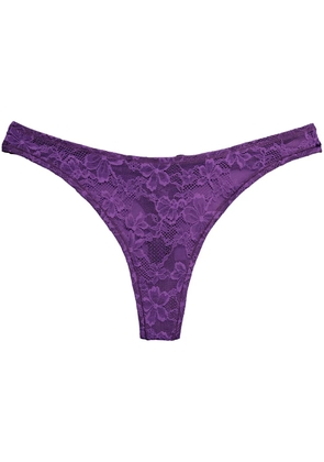Fleur Du Mal Le Stretch lace thong - Purple