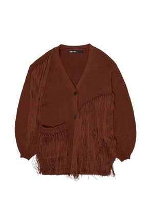 Bimba y Lola fringed V-neck cardigan - Brown