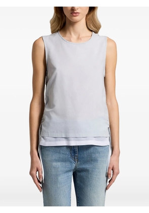 Peserico drawstring layered top - Blue