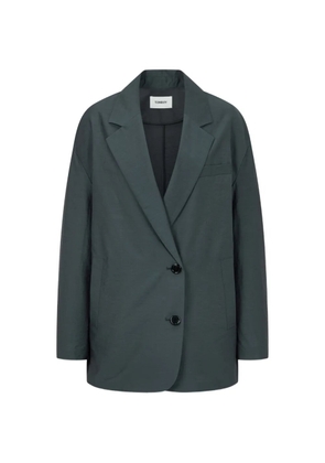 TOMBOY single-breasted relaxed-fit cotton blazer - Green