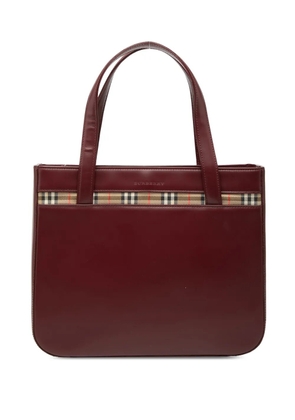 Burberry Pre-Owned 2000-2017 House Check Trimmed Leather handbag - Red