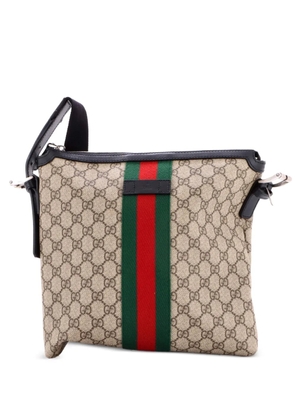Gucci Pre-Owned Web Messenger Bag GG Coated Canvas Medium crossbody bag - Black