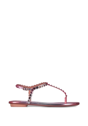 Aquazzura Tequila beaded leather sandals - Pink