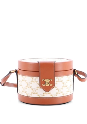 Celine Pre-Owned Tambour Bag Triomphe Coated Canvas Medium crossbody bag - Brown