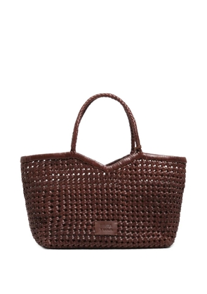 Bimba y Lola woven plaited leather tote bag - Brown
