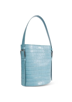 Coperni Ergonomical crocodile-effect bucket bag - Blue