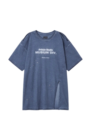 Musium Div. cutout side-slit T-shirt - Blue