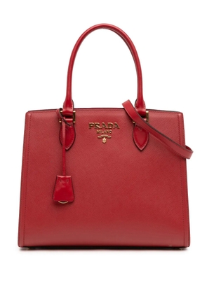 Prada Pre-Owned 2010-2026 Soft Calf Trimmed Saffiano Lux satchel - Red