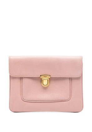 Prada Pre-Owned 2010-2026 Saffiano Front Clasp Flap clutch bag - Pink