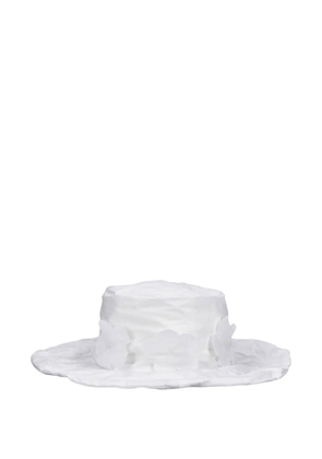 Scha floral-appliqué hat - White
