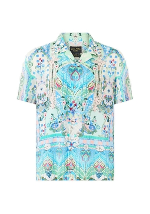 Camilla Camp short-sleeve collared shirt - Blue