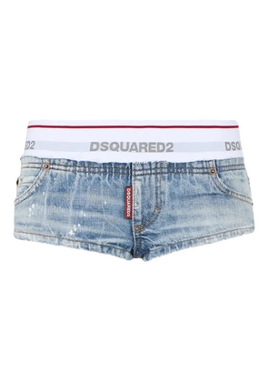 DSQUARED2 elastic-waistband mini shorts - Blue