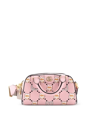 Gucci Pre-Owned Ophidia Convertible Boston Top Handle Bag Kawaii Printed Leather Mini handbag - Pink