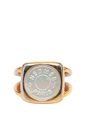 Hermès Pre-Owned 1990-2000 Gold Plated Bijouterie Fantaisie Corozo Ring costume ring