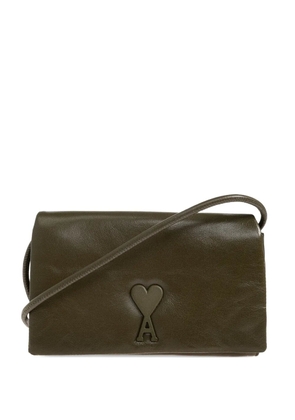 AMI Paris heart-patch leather wallet - Green