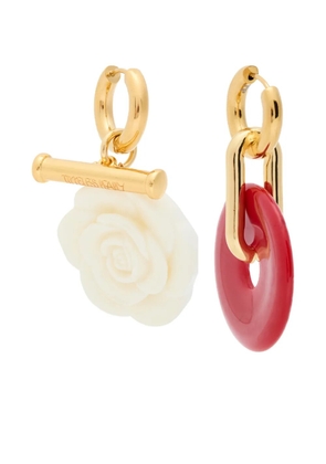 Timeless Pearly flower-charm earrings - Gold