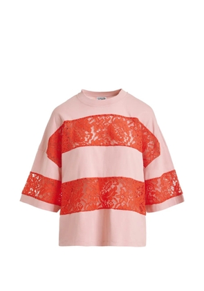 Essentiel Antwerp lace-detail T-shirt - Pink