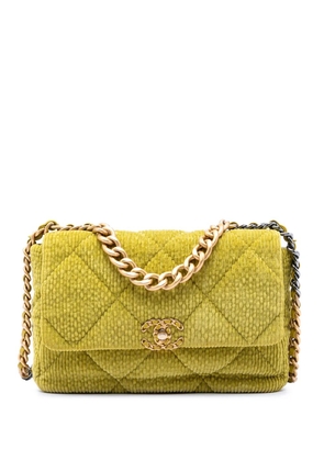 CHANEL Pre-Owned 2021-2025 Large Corduroy 19 Flap satchel - Green