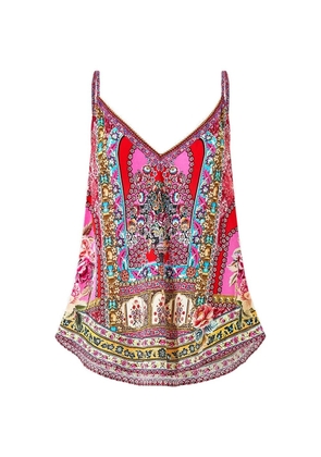 Camilla Heirloom Empire V-neck sleeveless blouse - Red