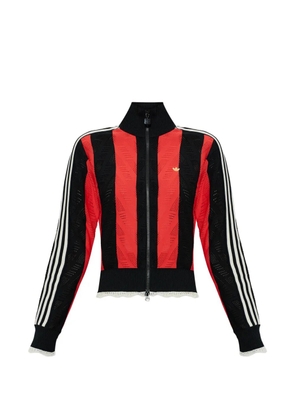 adidas striped logo-appliqué cardigan - Red