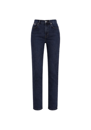 Calvin Klein mom-fit straigt-leg logo jeans - Blue